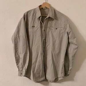 Columbia Vintage Long Sleeve Button Up Shirt in Khaki Sz Missing
